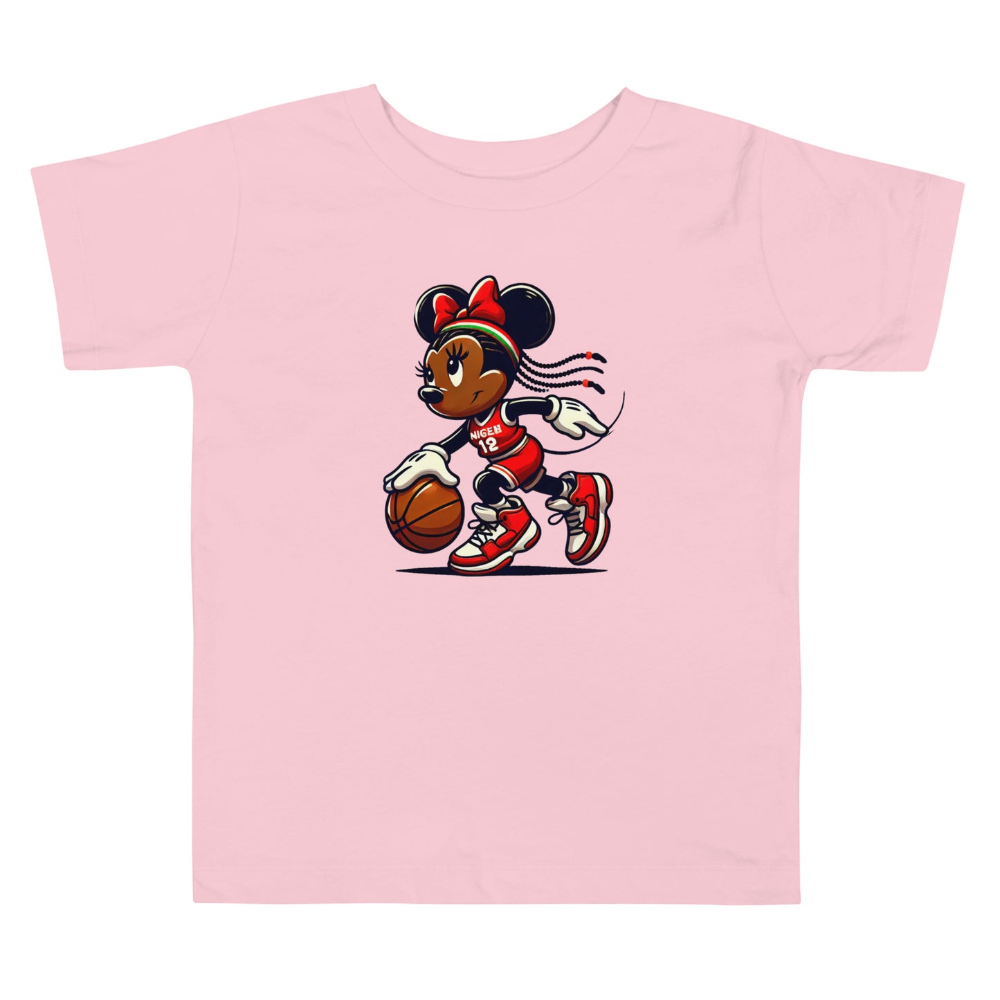 Toddler Minnie Mouse Basketball T-Shirt - 100% Cotton, Cute and Comfortable