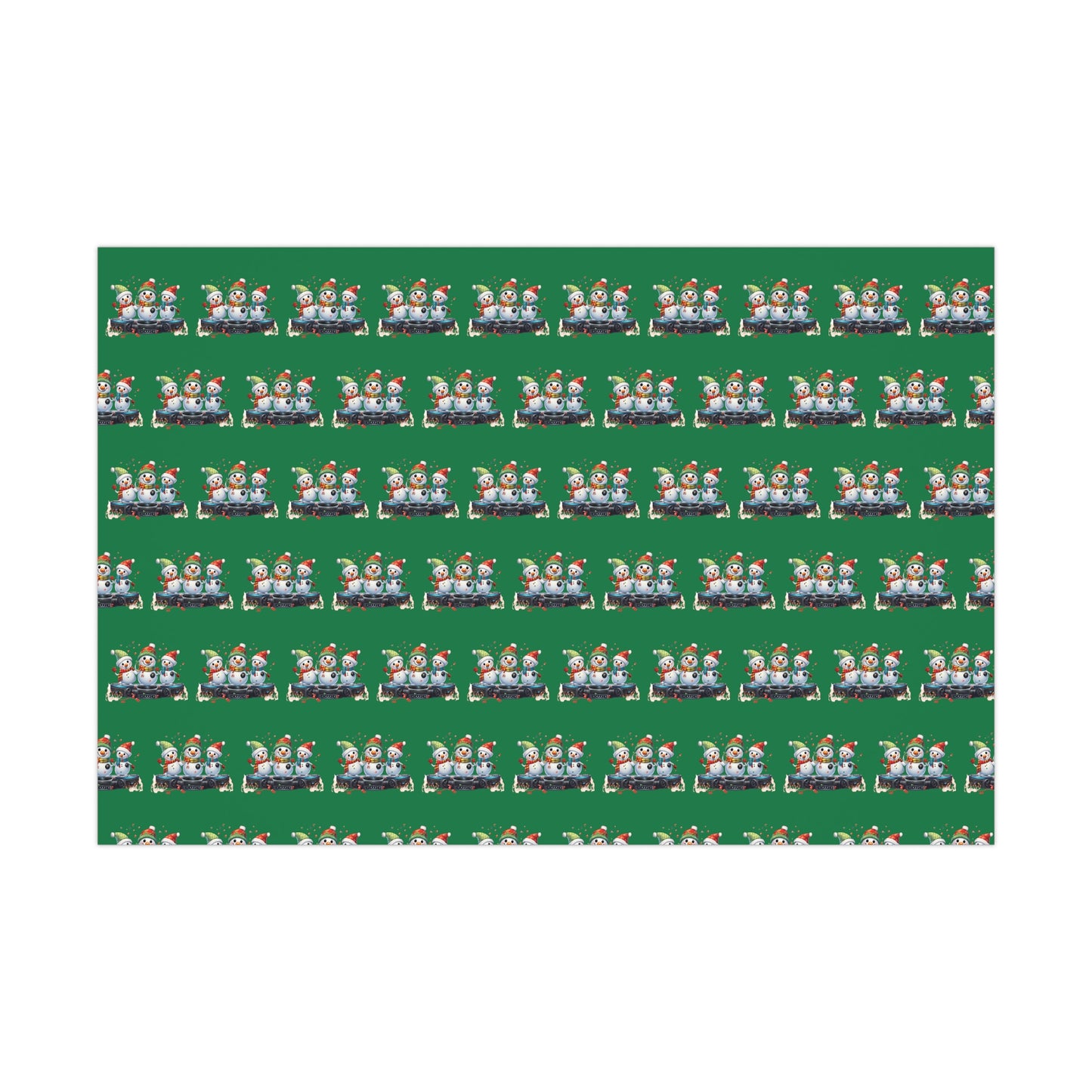 Custom Festive DJ Snowman Wrapping Paper - Christmas Gift Wrap in Matte or Satin Finish