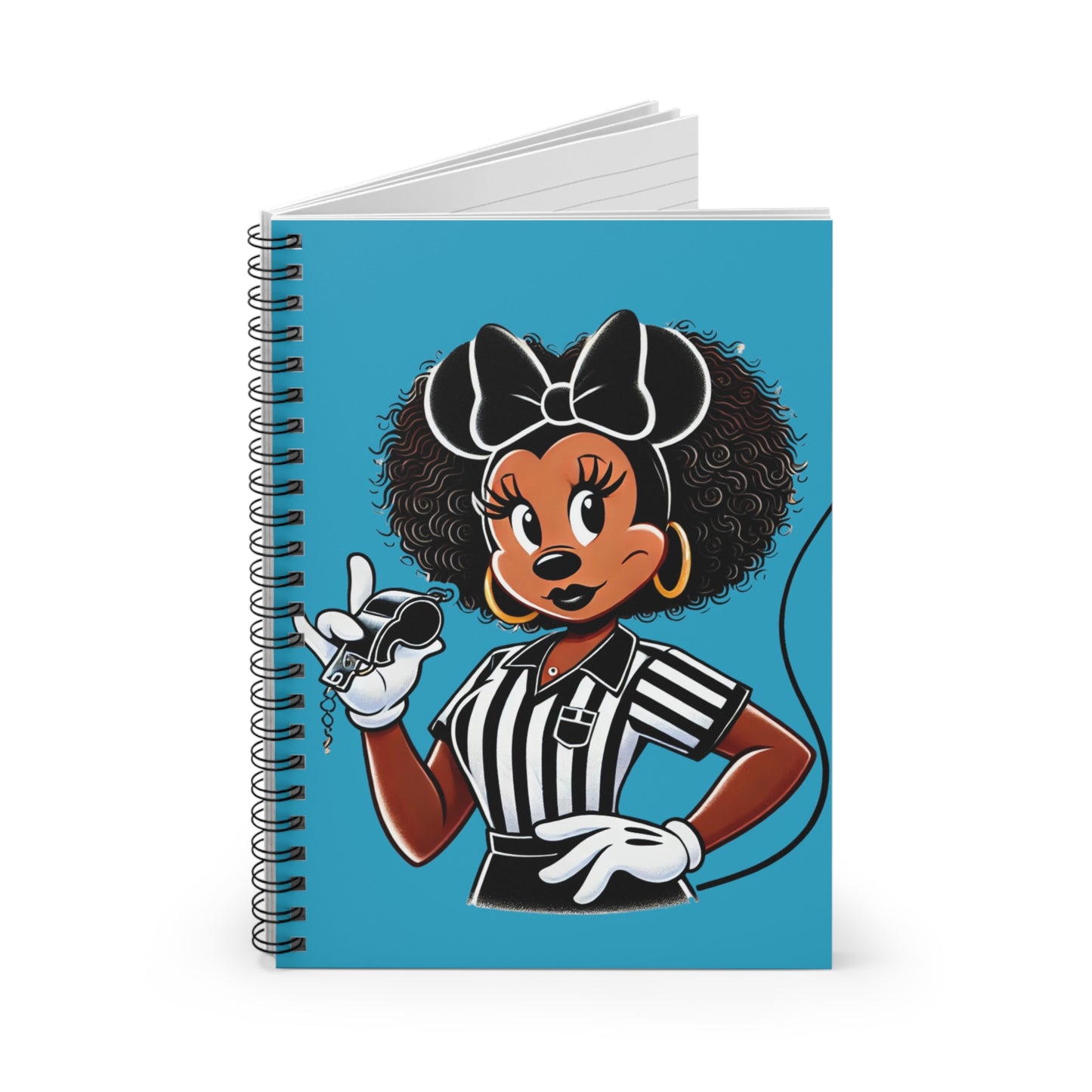 Minnie Mouse Referee Spiral Notebook - 118 Pages, Ruled Line, Durable Cover