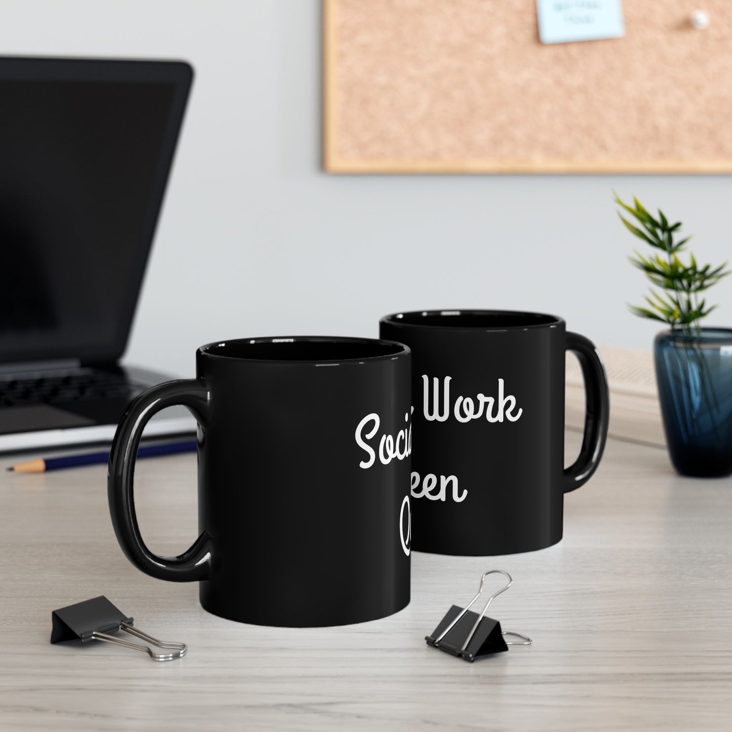 Social Work Queen Ceramic Mug - 11oz Black Coffee Cup