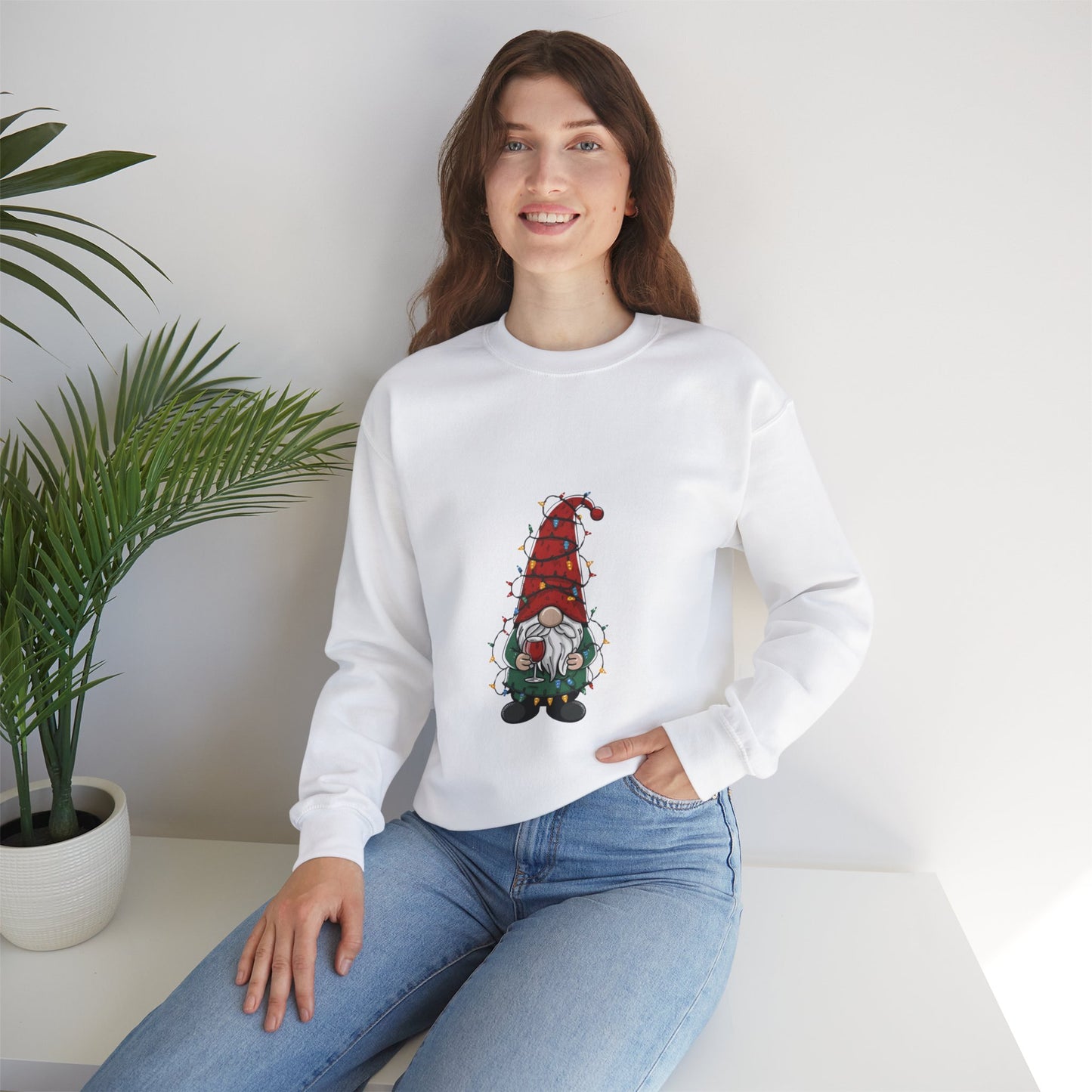 This Gnome Is Lit For Christmas Sweatshirt - Unisex Heavy Blend Crewneck - Holiday Sweater