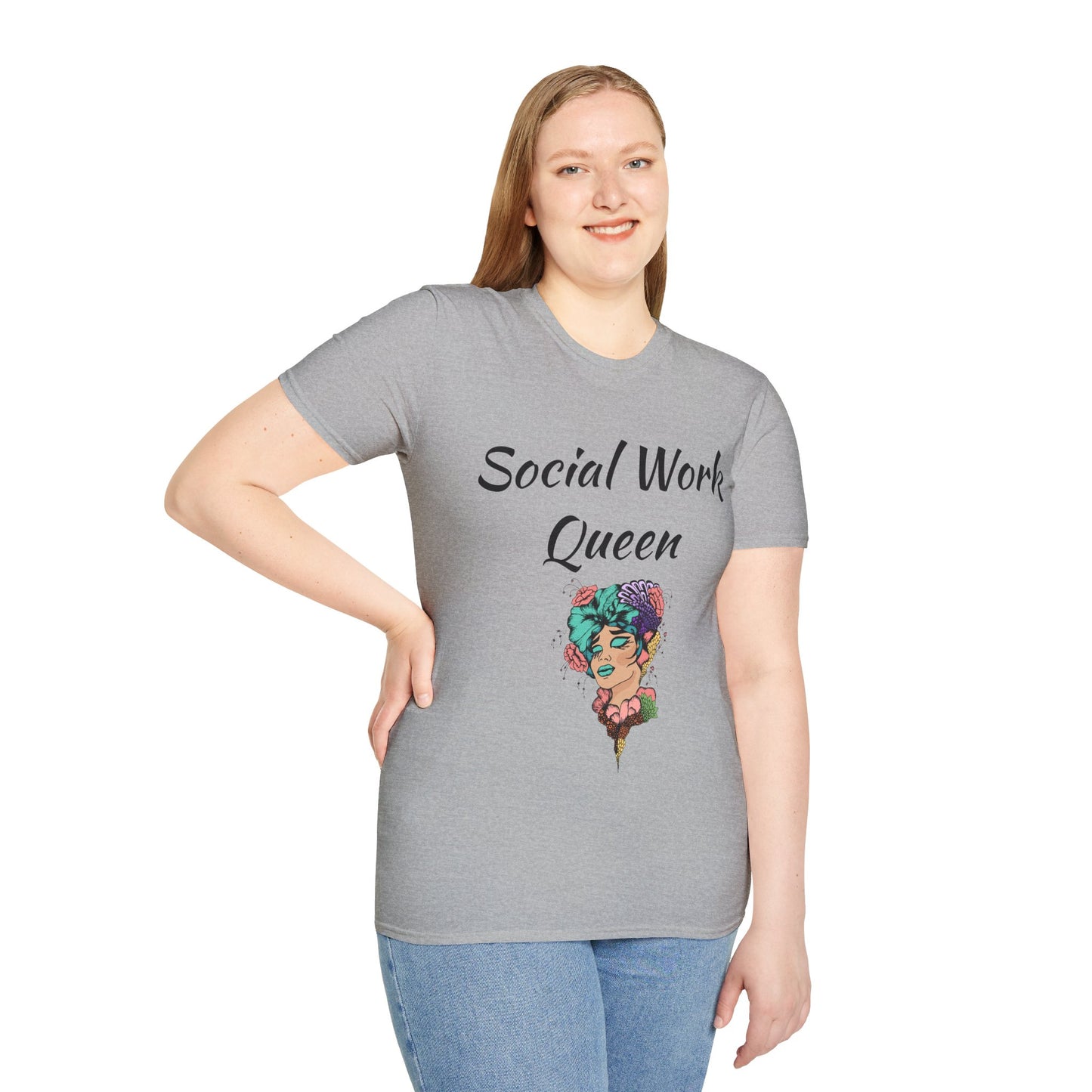 Social Work Queen Organic Cotton T-Shirt - Classic Fit, Lightweight, Eco-Friendly