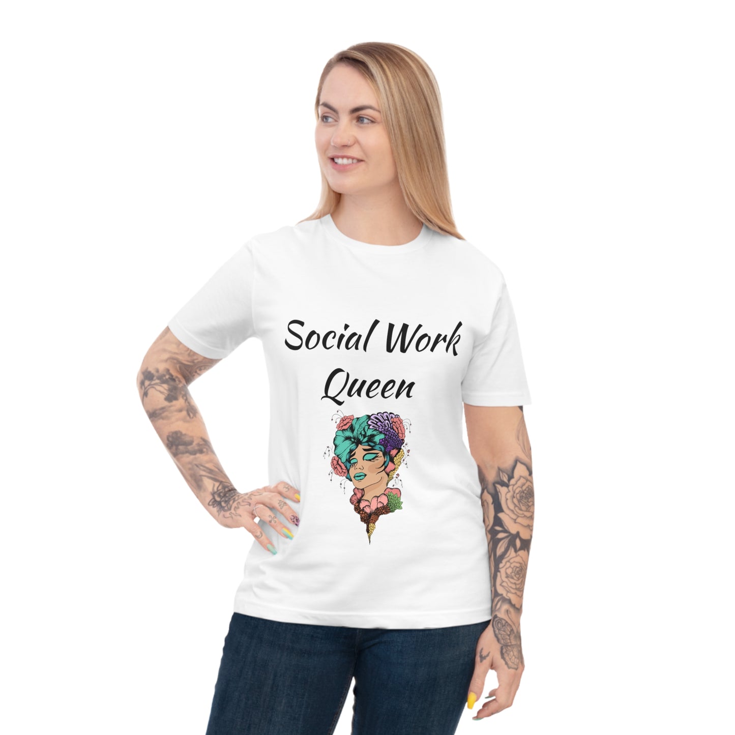 Social Work Queen Organic Cotton T-Shirt - Classic Fit, Lightweight, Eco-Friendly