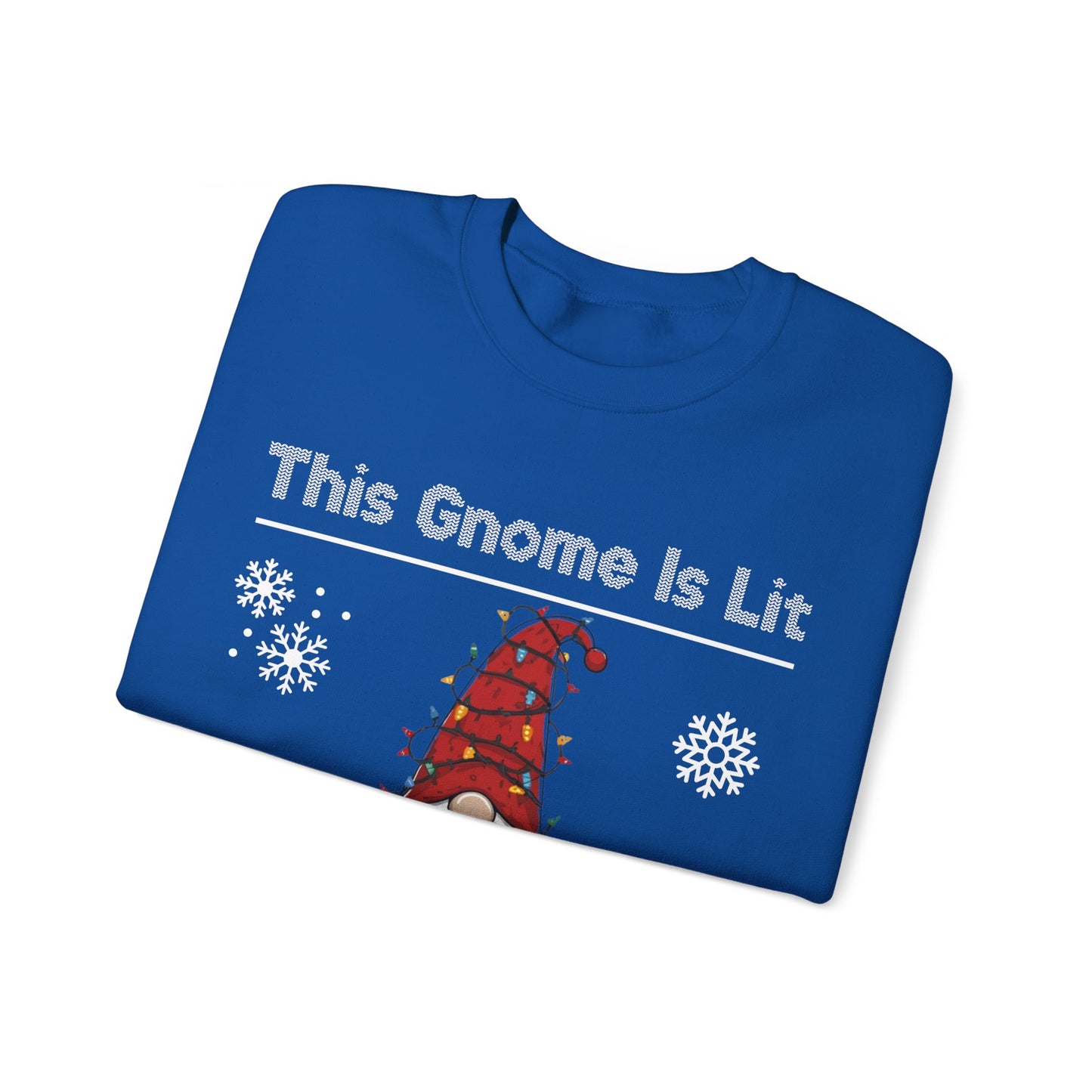 This Gnome Is Lit For Christmas Sweatshirt - Unisex Heavy Blend Crewneck - Holiday Sweater