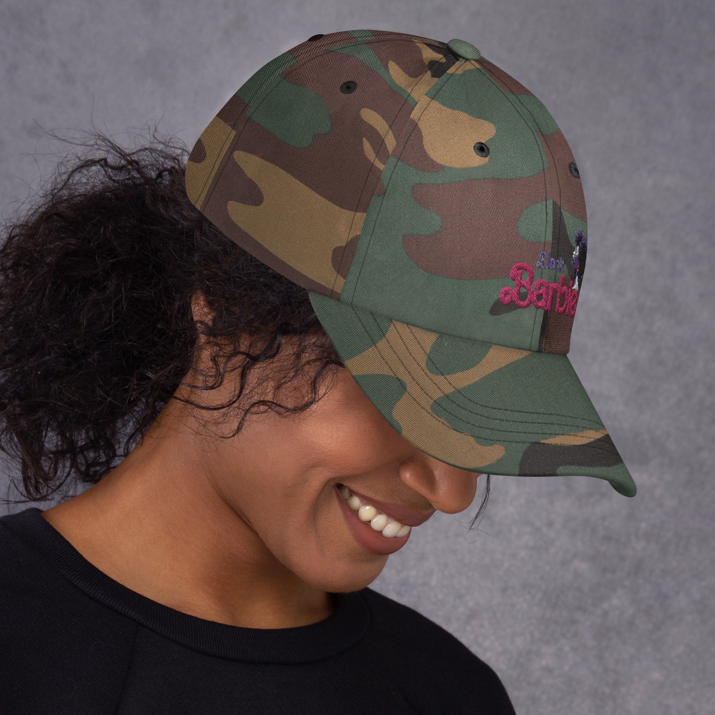 Black Barbie Embroidered Hat - Stylish Adjustable Cap for All Ages