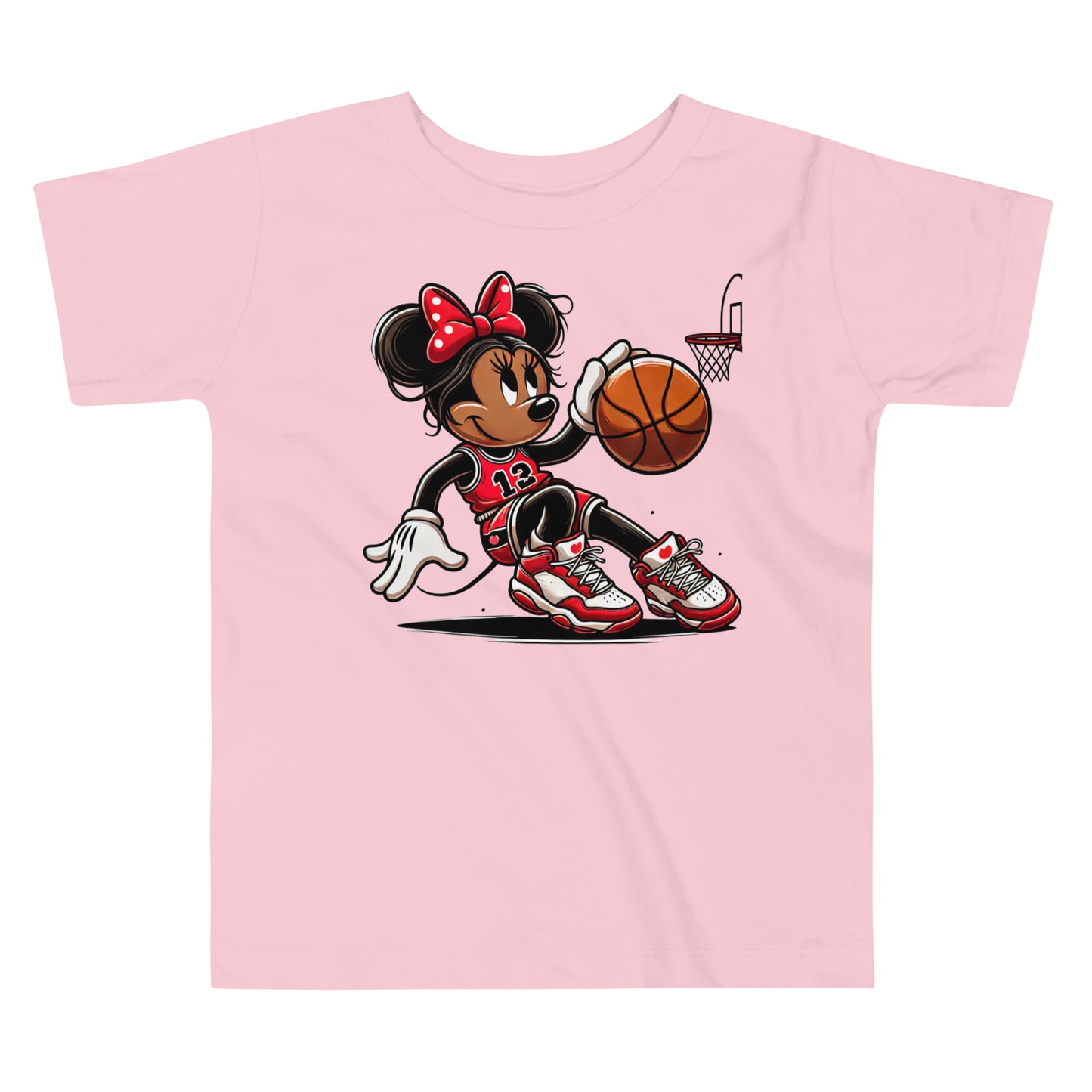 Toddler Minnie Mouse Basketball T-Shirt - 100% Cotton, Cute and Comfortable