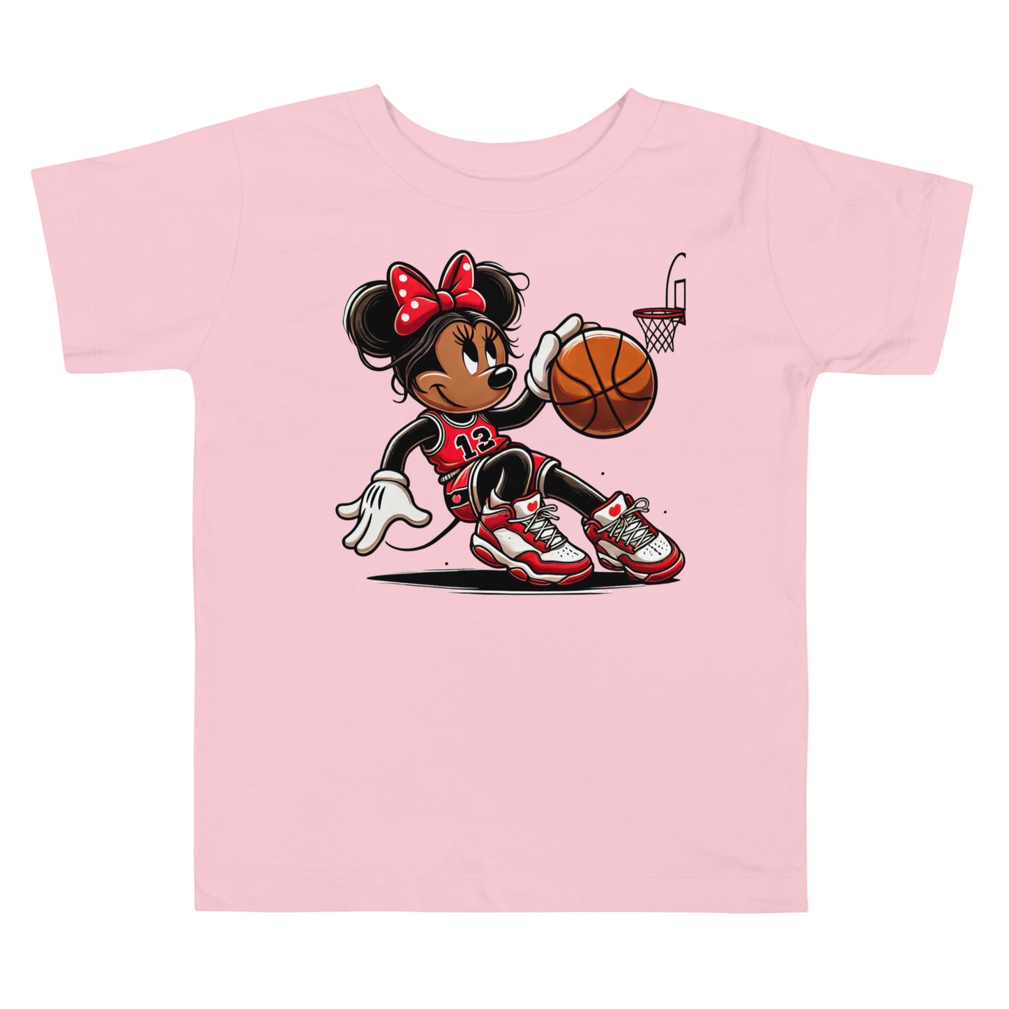 Toddler Minnie Mouse Basketball T-Shirt - 100% Cotton, Cute and Comfortable