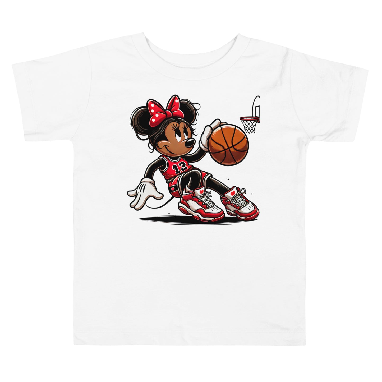 Toddler Minnie Mouse Basketball T-Shirt - 100% Cotton, Cute and Comfortable